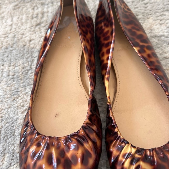 Jcrew Sz 7 Cece Leopard Patent Flats made in Italy - Picture 7 of 16